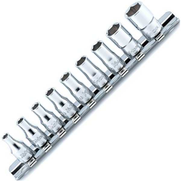 1/4インチsq 英国規格ソケットレールセット 9ヶ組 ミリタイプ