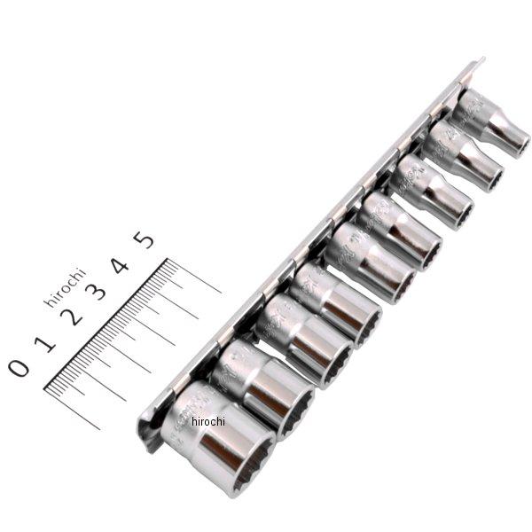 1/4インチsq 12角ソケットレールセット 9ヶ組 インチタイプ