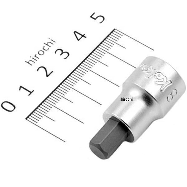 3/8インチsq ヘックスビットソケット 全長38mm 8mm