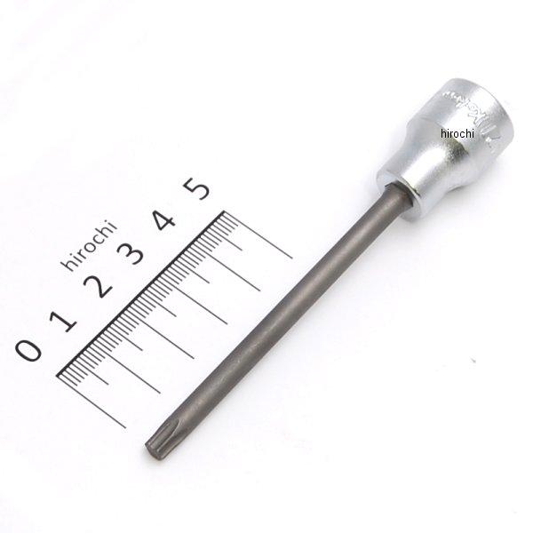 3/8インチsq トルクスビットソケット 全長100mm丸軸 T27