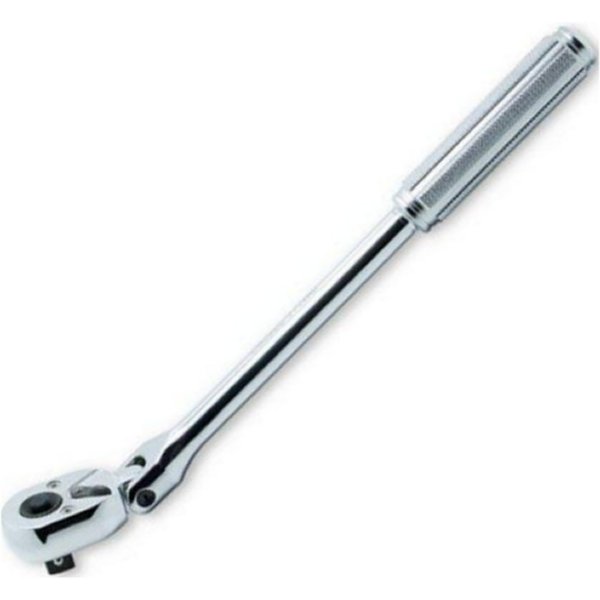 3/8インチsq ラチェットハンドル 首振り/プッシュボタン式(ローレット) 全長 265mm