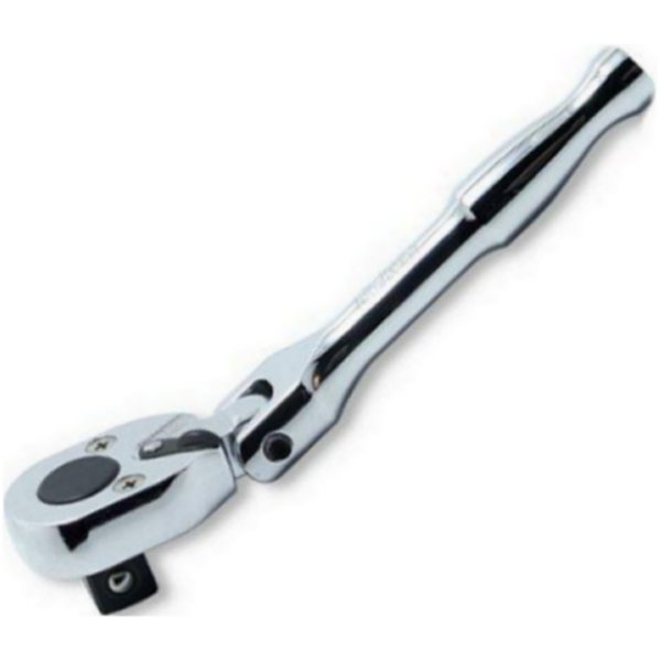 3/8インチsq ラチェットハンドル 首振り/ショート(ミガキ) 全長 265mm