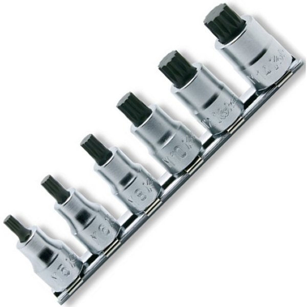 3/8インチsq 3重4角ビットソケットレールセット 全長38mm 6ヶ組