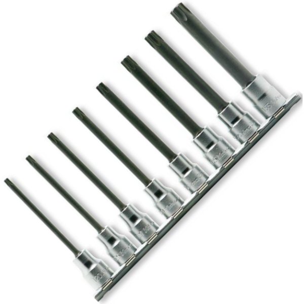 3/8インチsq トルクスビットソケット(イジリ止め)レールセット 全長100mm 丸軸8ヶ