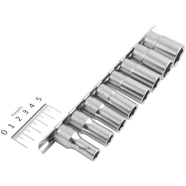 3/8インチsq 6角セミディープソケットレールセット 8ヶ組 ミリタイプ