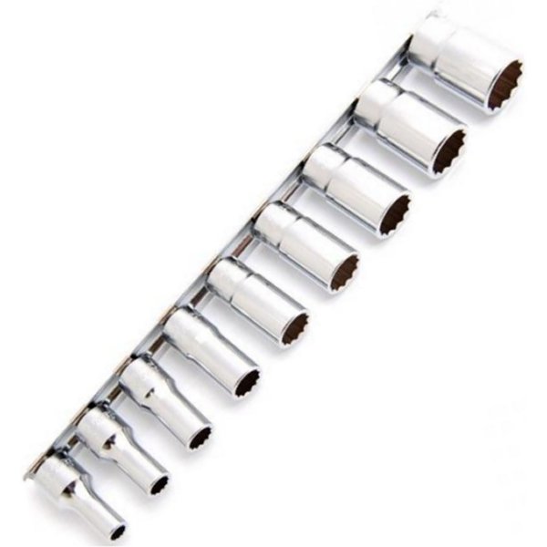 3/8インチsq 12角セミディープソケットレールセット 9ヶ組 インチサイズ