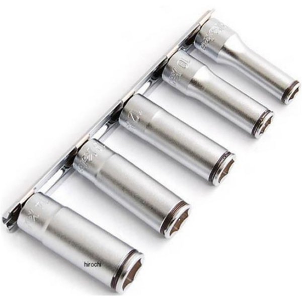 3/8インチsq ナットグリップディープソケットレールセット 5ヶ組 ミリタイプ