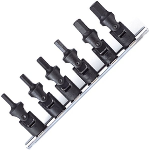 3/8インチsq ユニバーサル ヘックスビット ソケットレールセット 8ヶ組 ミリサイズ