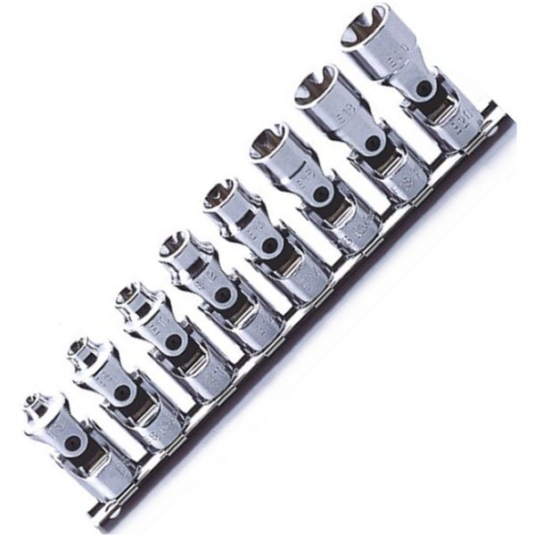 3/8インチsq E型トルクス ユニバーサルソケットレールセット 8ヶ組