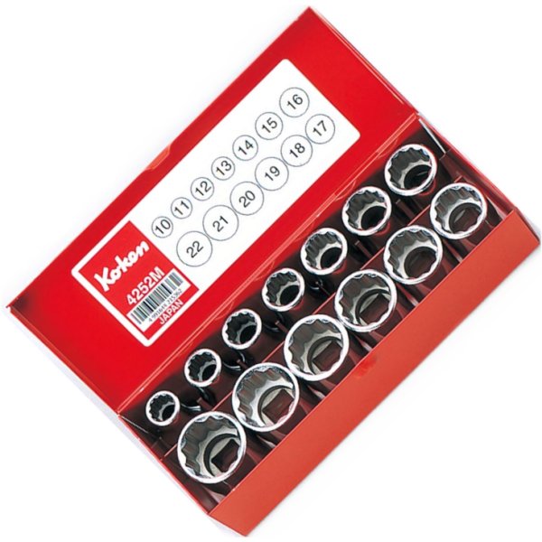 1/2インチsq 12角ソケットセット 13ヶ組 インチサイズ