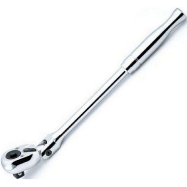 1/2インチsq ラチェットハンドル 首振り/ボタン式(ミガキ) 全長 330mm