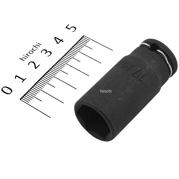 3/8インチsq 薄肉インパクトセミディープソケット 17mm