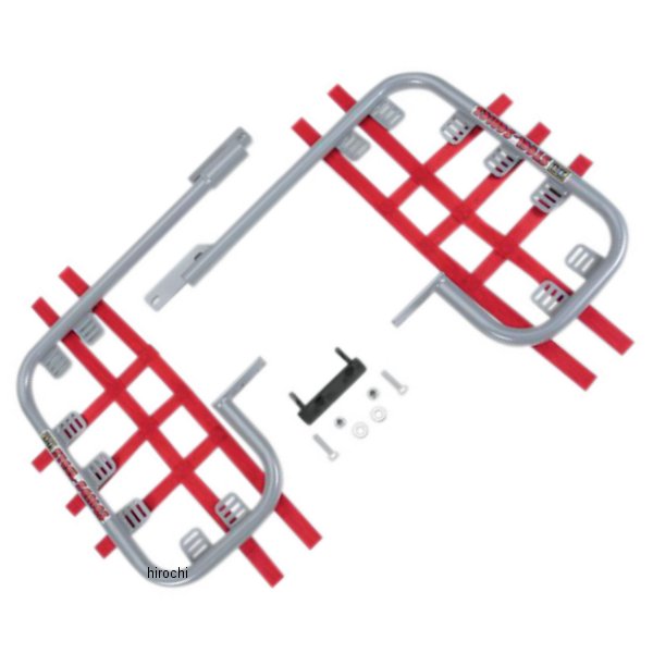 ヒールガード スチール 01年以降 ホンダ TRX250EX シルバー/赤