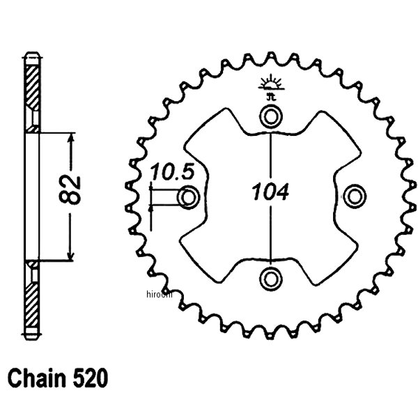 スプロケット リア 40T/520 86年 ATC350X スチール
