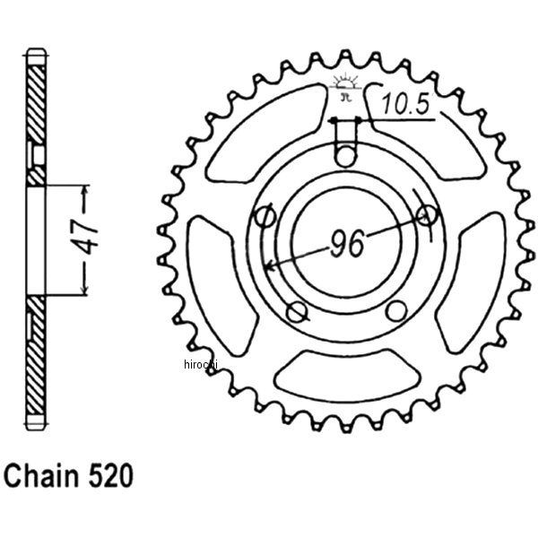 スプロケット リア 40T/520 93年-08年 TRX90 スチール
