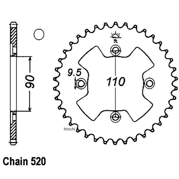 スプロケット リア 38T/520 86年-87年 ATC200X スチール