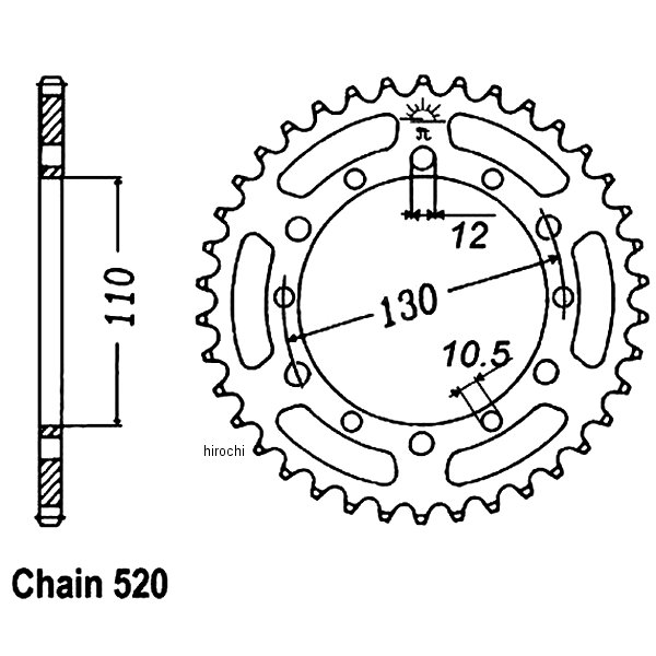 リア スプロケット 42T/520 90年-97年 TRX200 スチール 