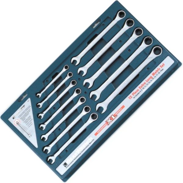 12PC ロングギアレンチセット(mm) (8-19mm)