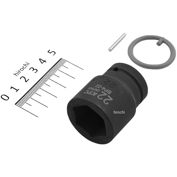 12.7sq インパクトレンチ用ソケット(標準) ピン・リング付 22mm