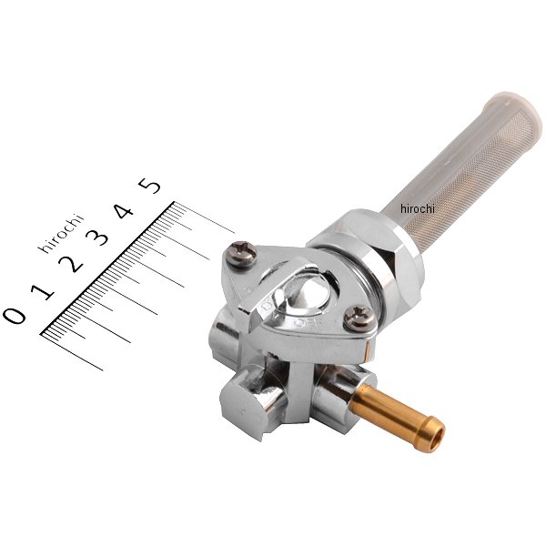 フューエル ペットコック 90°後方 22mm 75年-95年 ハーレー クローム 62167-81