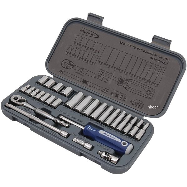 ブルーポイント インチ 汎用サービス 1/4インチ ドライブ 27個 セット