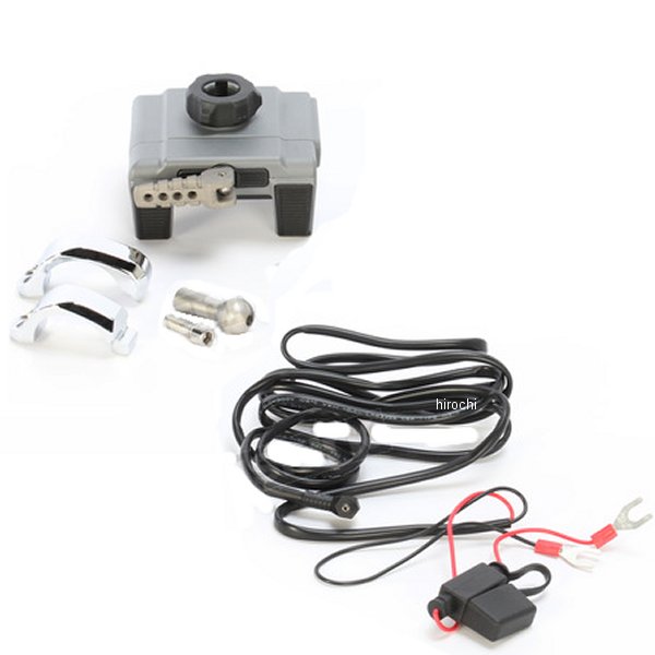 スマートフォンホルダー ハンドルバー取付 1.25インチバー 充電機能付クローム