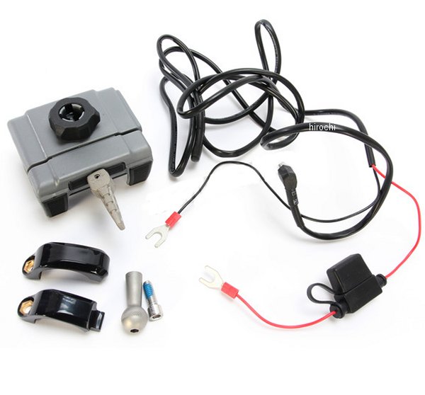 スマートフォンホルダー ハンドルバー取付 1.25インチバー 充電機能付 黒