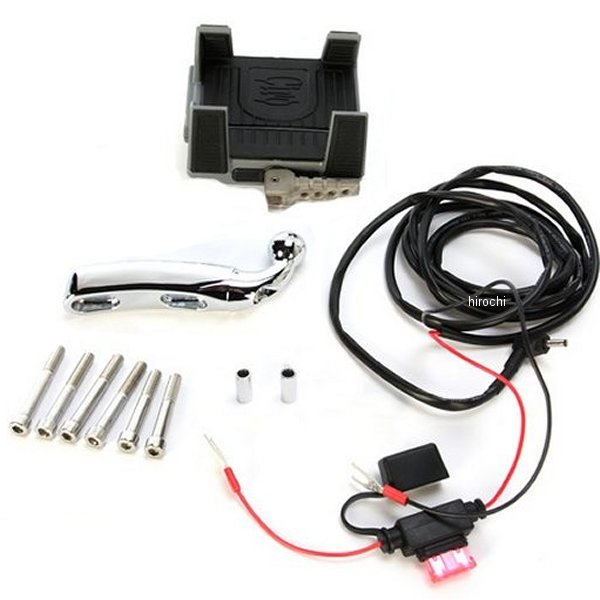 【セール特価】 スマートフォンホルダー ブレーキ/クラッチパーチ取付 充電機能付 クローム