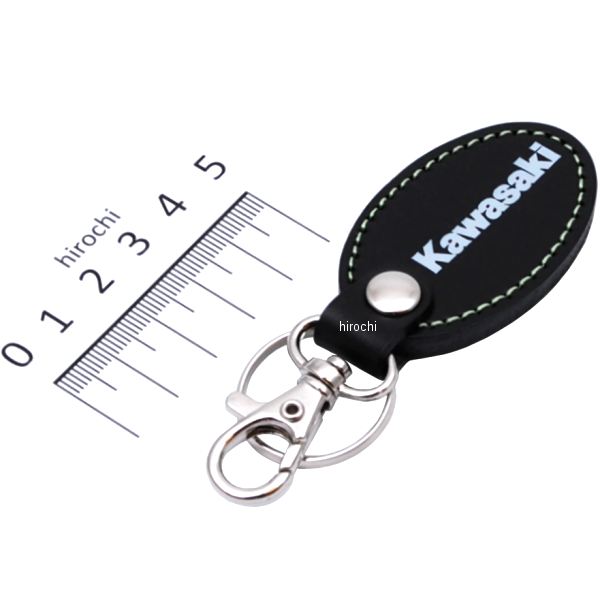 オーバルレザーキーホルダー 黒