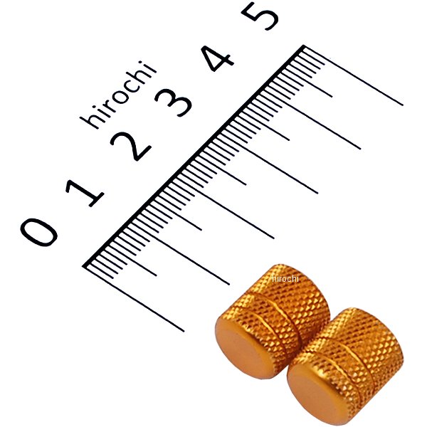 エアーバルブキャップ アルミ 2個入り ゴールド