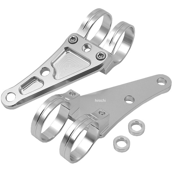 マシンドロングヘッドライトステー 2クランプタイプ φ43mm 汎用 シルバー