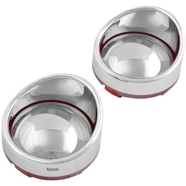 ウインカーベゼル ブレットバイザー 赤/ミラー (左右ペア)