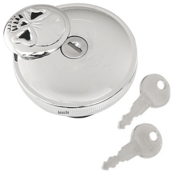 ガスキャップ スカル 97年以降 クローム カギ付き ベント無し