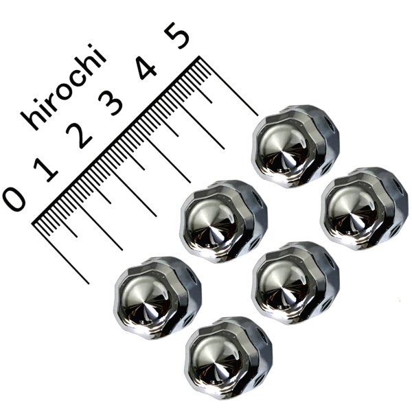 ボルトキャップ 5/16インチ(6.4mm)エンジン ダイヤモンド/クローム (6個入り)