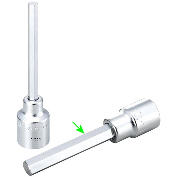 ロングヘキサゴンソケット 対辺 10mm 長さ 100mm 差込角 12.7mm (1/2インチ)