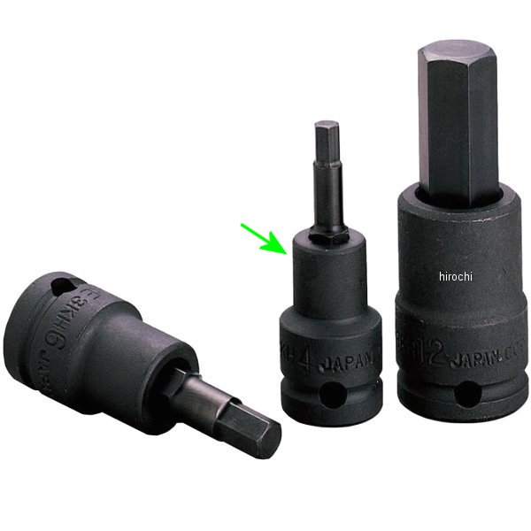 ヘキサゴンソケット(強力タイプ) 対辺 4mm 長さ 48mm 差込角 9.5mm (3/8インチ)