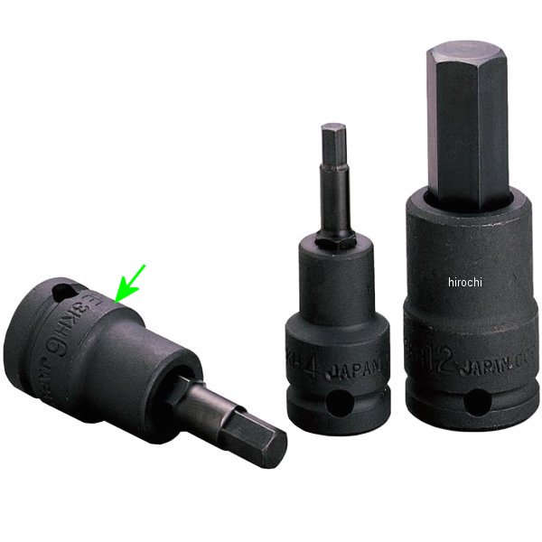 ヘキサゴンソケット(強力タイプ) 対辺 6mm 長さ 50mm 差込角 9.5mm (3/8インチ)