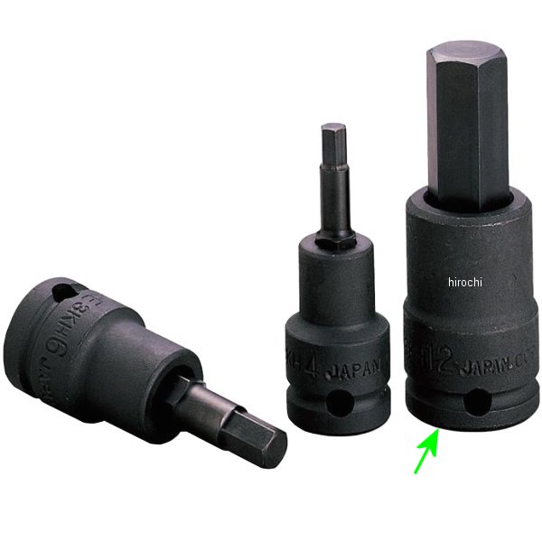 ヘキサゴンソケット(強力タイプ) 対辺 12mm 長さ 60mm 差込角 9.5mm (3/8インチ)