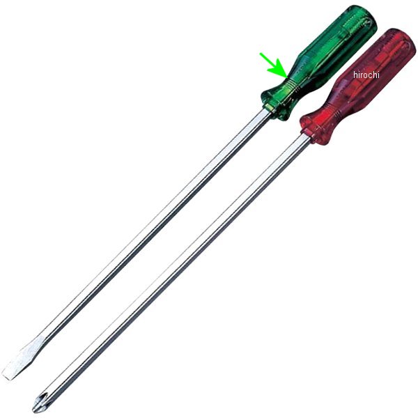 長軸ドライバー (貫通) (-) 1.0x9.0 長さ 275mm グリーン