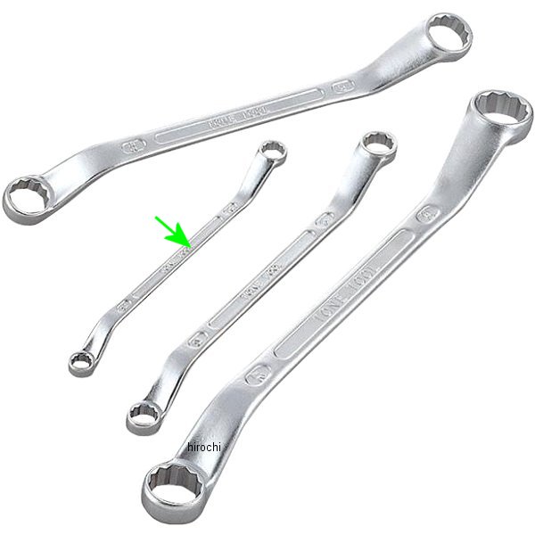 ロング めがねレンチ (45°) 両口 対辺 10-12mm 長さ 194mm