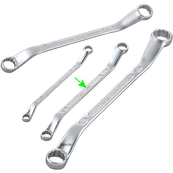 ロング めがねレンチ (45°) 両口 対辺 12-14mm 長さ 220mm