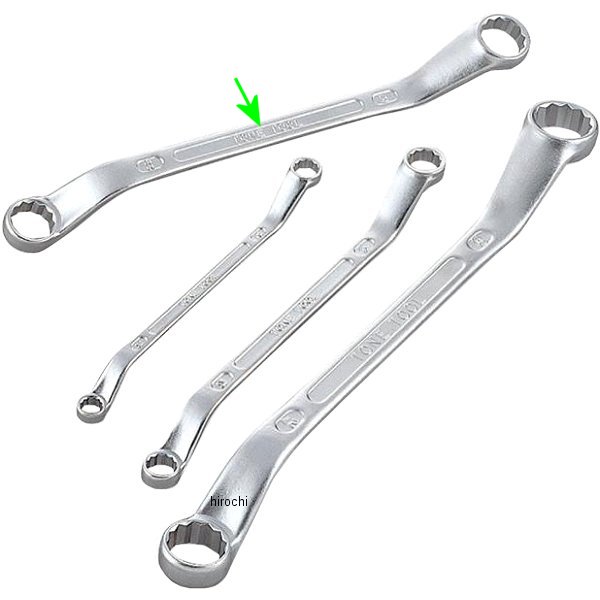 ロング めがねレンチ (45°) 両口 対辺 22-24mm 長さ 324mm