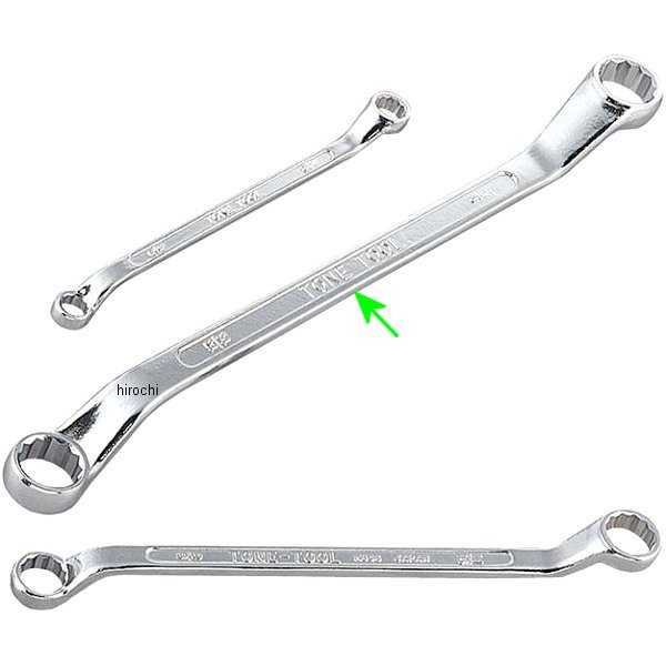 ロング めがねレンチ (45°) 両口 対辺 13/16-7/8インチ インチ 長さ 336mm