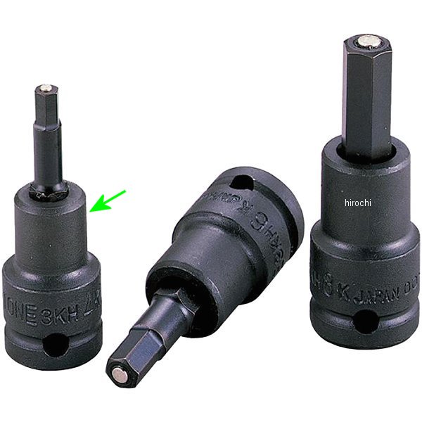 ヘキサゴンソケット(マグネット付) 対辺 4mm 長さ 48mm 差込角 9.5mm (3/8インチ)