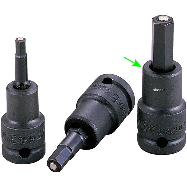 ヘキサゴンソケット(マグネット付) 対辺 8mm 長さ 54mm 差込角 9.5mm (3/8インチ)