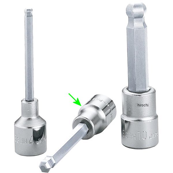 ボールポイントヘキサゴンソケット 対辺 4mm 長さ 75mm 差込角 9.5mm (3/8インチ)