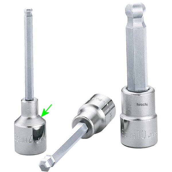 ボールポイントヘキサゴンソケット 対辺 6mm 長さ 75mm 差込角 9.5mm (3/8インチ)