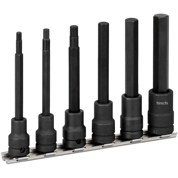 ロングヘキサゴンソケットセット(強力タイプ、ホルダー付) 差込角 9.5mm (3/8インチ)