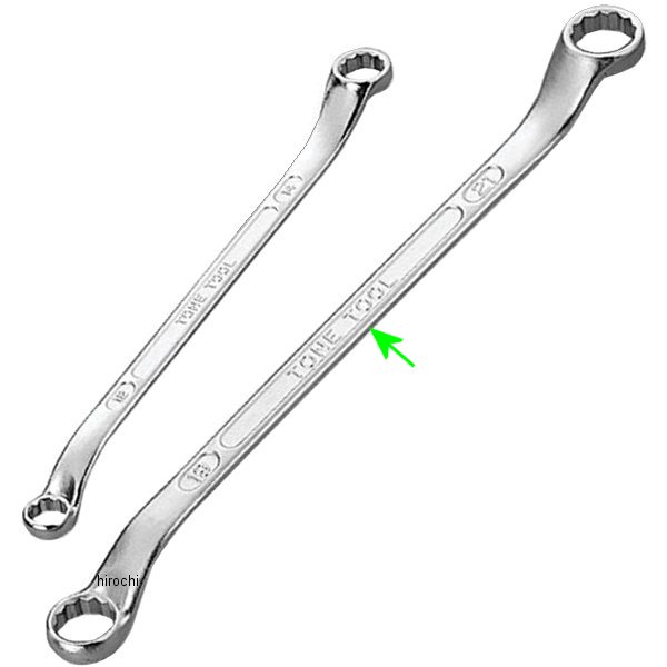 ロングメカニック めがねレンチ (45°×10°) 両口 対辺 19-21mm 長さ 306mm