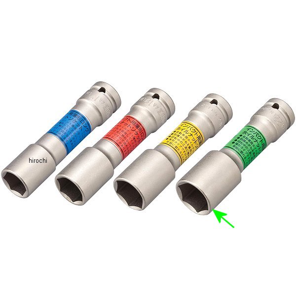 インパクト用 薄形ロングホイルナットソケット 対辺 22mm 長さ 100mm 差込角 12.7mm (1/2インチ)